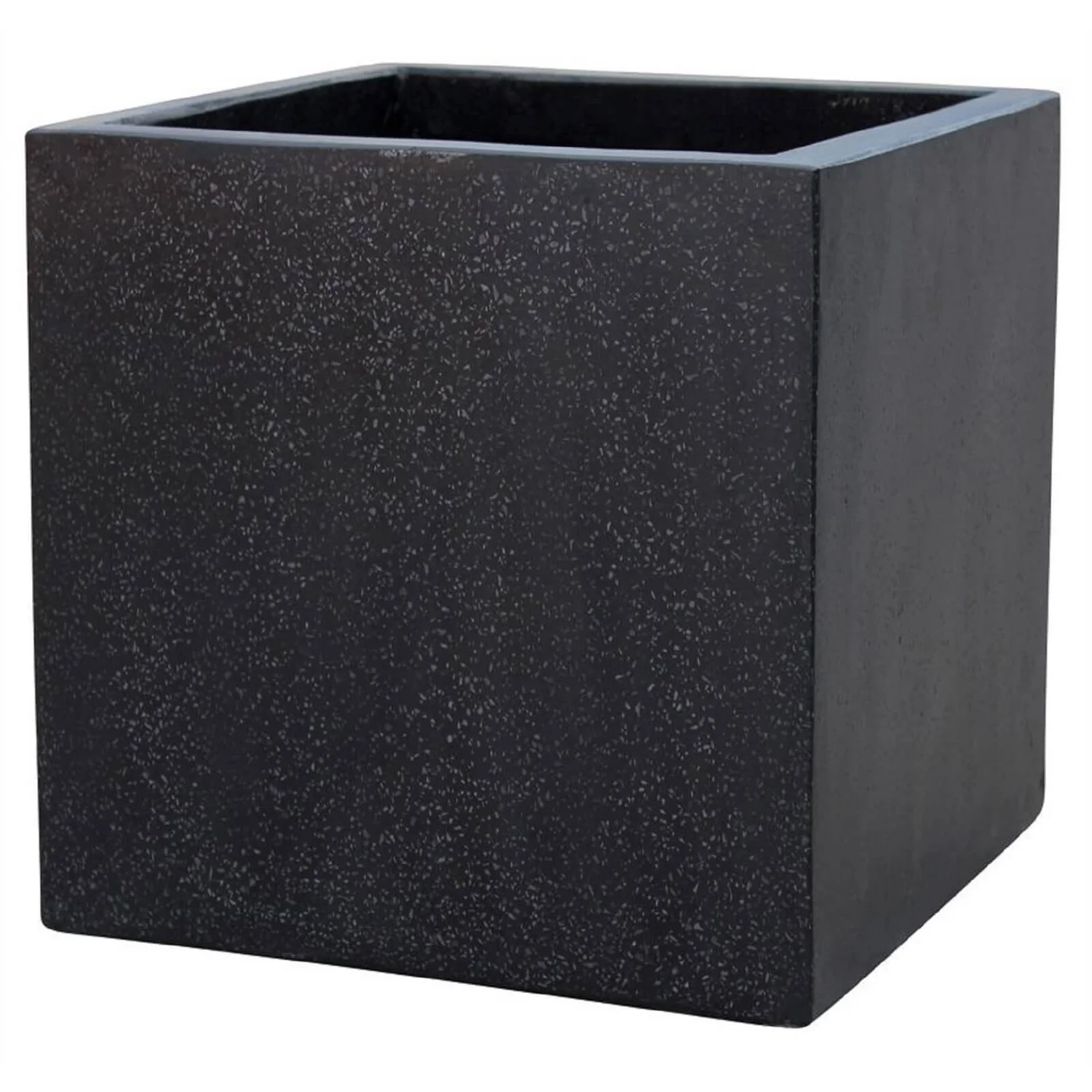 Plaza Cube Planter In Black - 44cm 2 Plaza Cube Planter In Black - 44cm