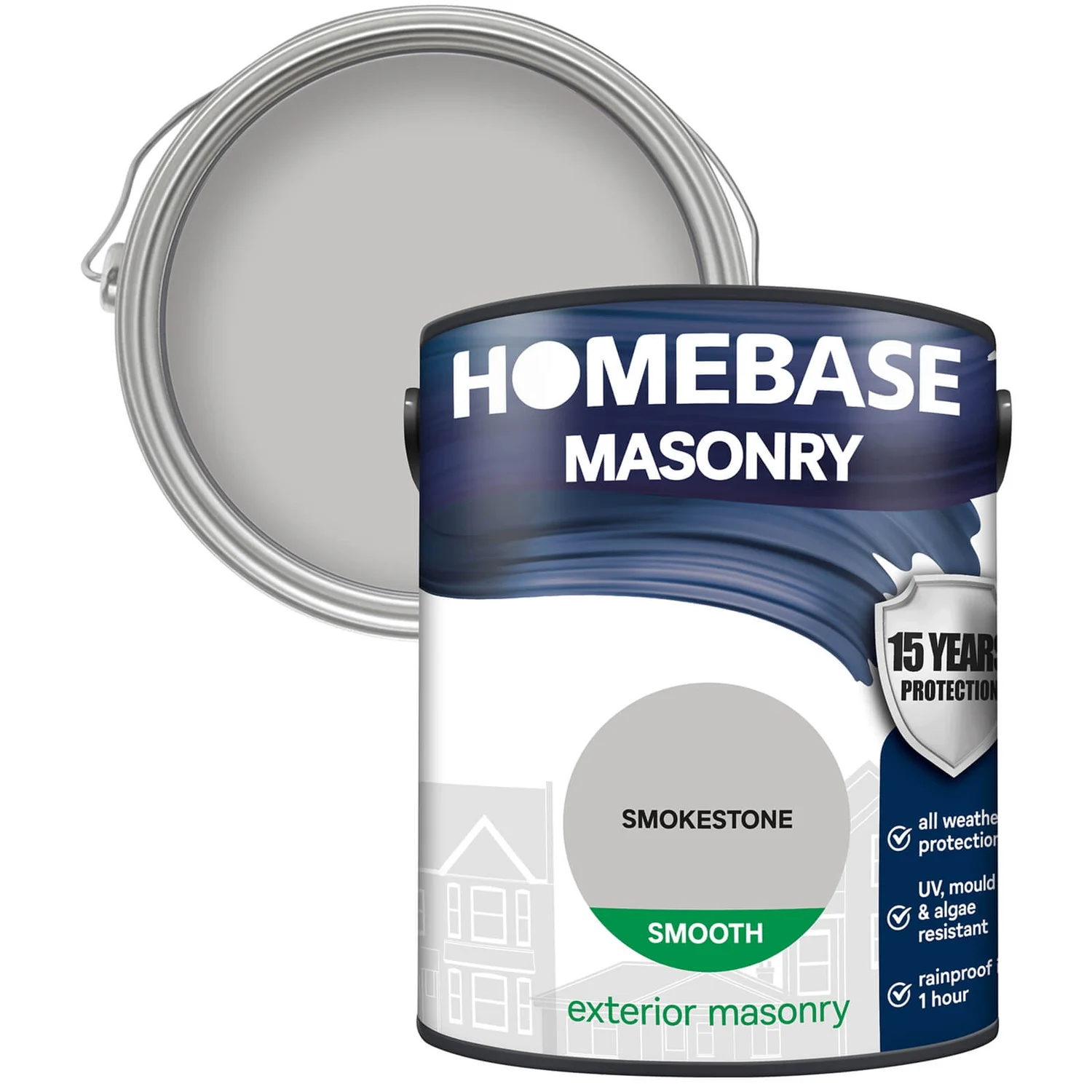 Homebase Smooth Masonry Paint - Smokestone 5L 3 Homebase Smooth Masonry Paint - Smokestone 5L