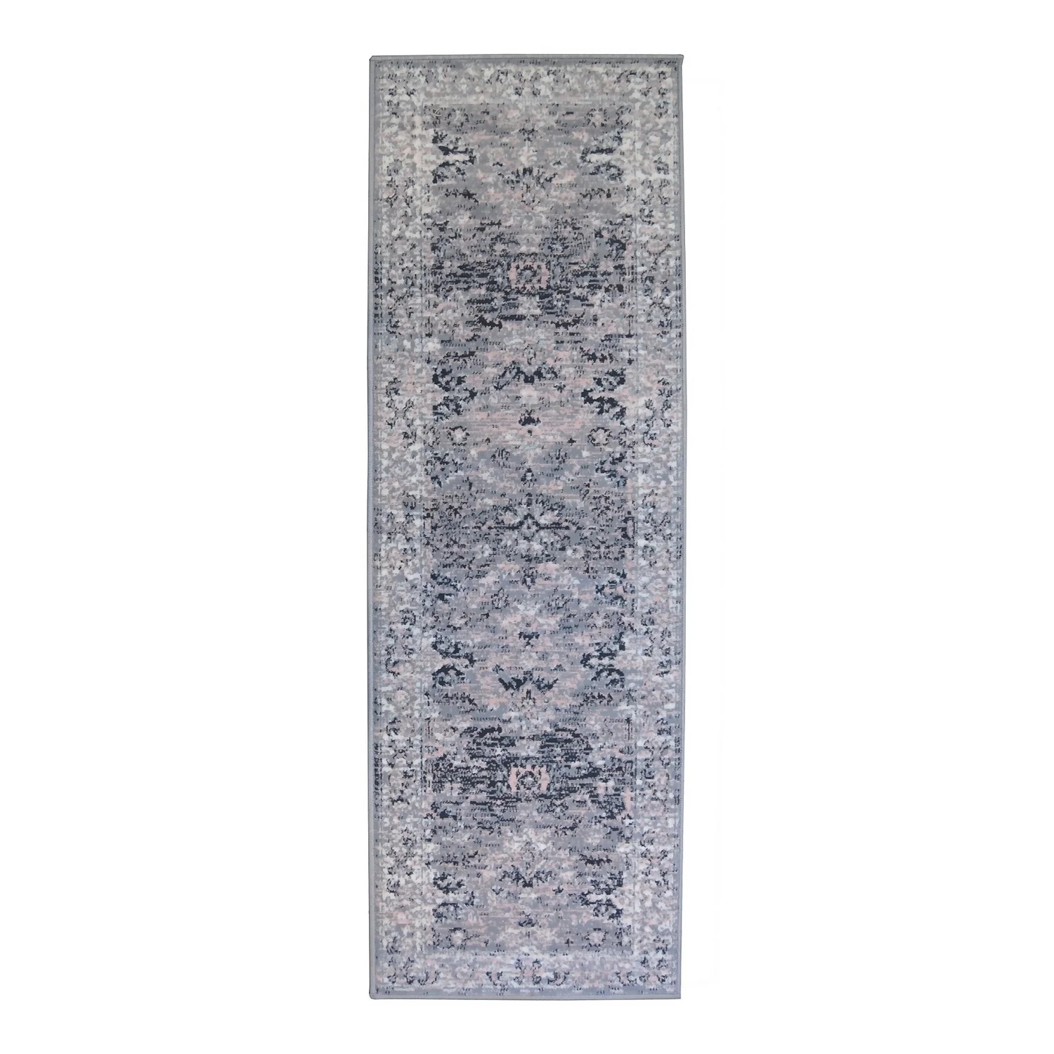 Traditional Runner - Grey & Pink - 67x200cm 2 Traditional Runner - Grey & Pink - 67x200cm